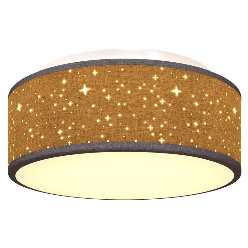 Casa si Gradina - Corpuri si surse de iluminat - Veioze si lampi - Lampi de veghe - Lustra cu abajur model stea, negru, Ø 30 cm, tesatura, E27 - Infinity.ro