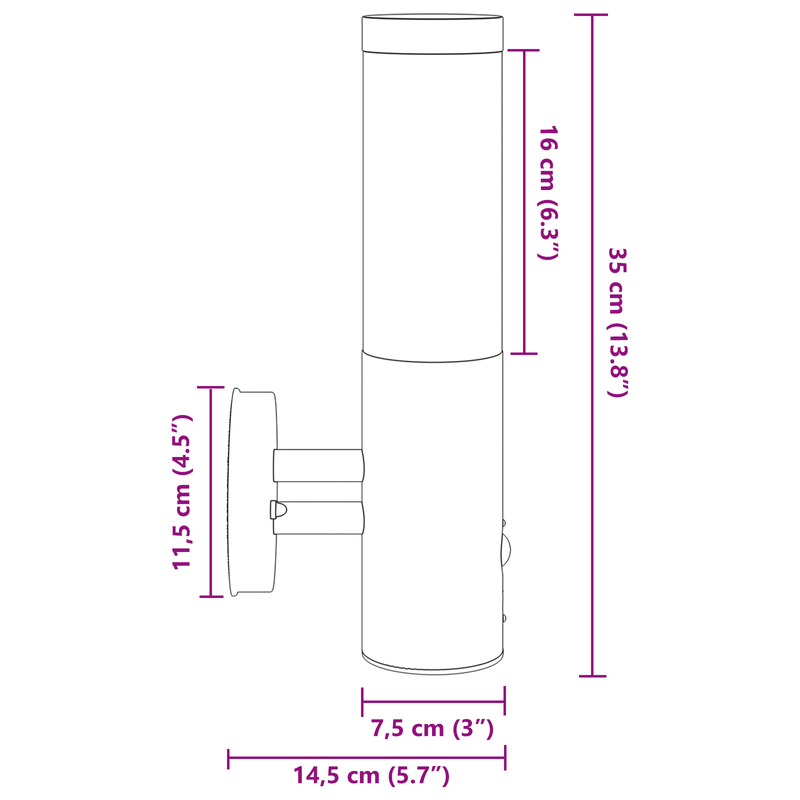 Casa si Gradina - Corpuri si surse de iluminat - Veioze si lampi - Lampi de veghe - Lumina de perete exterioara cu senzor 2 buc argintie din otel inoxidabil IP44 - Infinity.ro