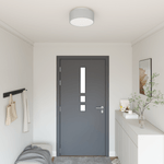 Casa si Gradina - Corpuri si surse de iluminat - Veioze si lampi - Lampi de veghe - Lustra, gri, montaj incastrat, Ø 30 cm, tesatura, E27 - Infinity.ro