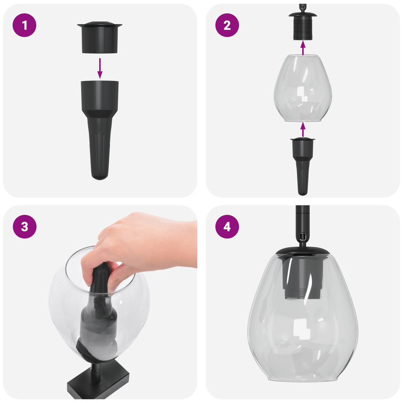 Casa si Gradina - Corpuri si surse de iluminat - Veioze si lampi - Lampi de veghe - Lustra cu abajur din sticla reglabil, antracit, E27 - Infinity.ro