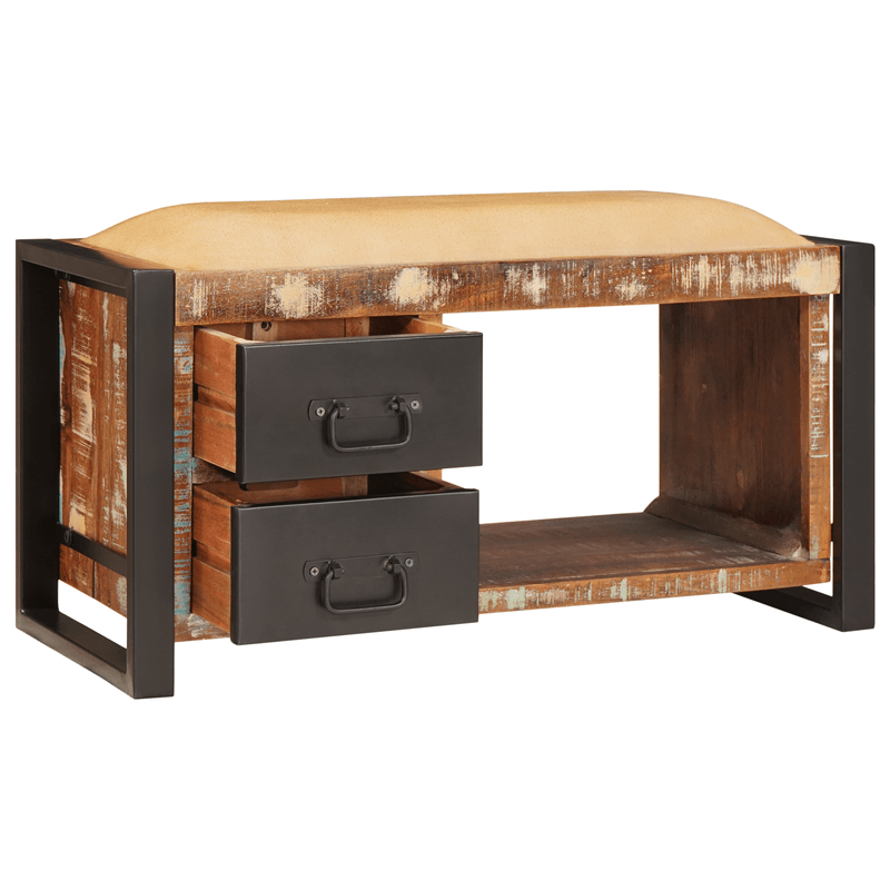 Casa si Gradina - Mobilier - Canapele si coltare - Banchete - Banca de depozitare Multicolor 80x35x40 cm Lemn masiv recuperat - Infinity.ro