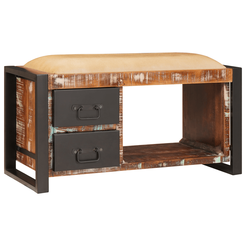 Casa si Gradina - Mobilier - Canapele si coltare - Banchete - Banca de depozitare Multicolor 80x35x40 cm Lemn masiv recuperat - Infinity.ro
