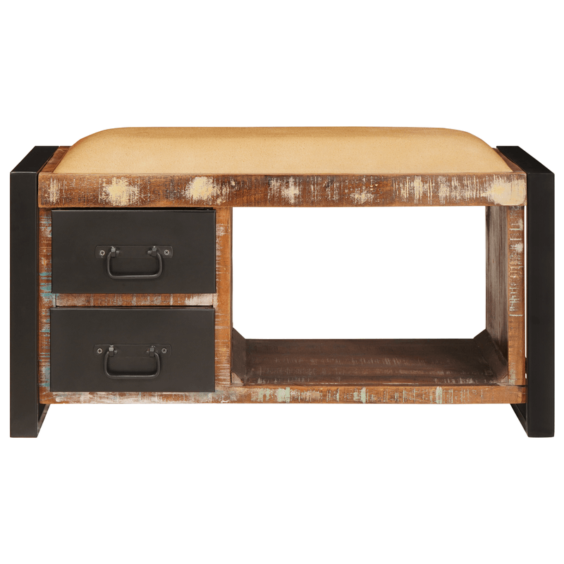Casa si Gradina - Mobilier - Canapele si coltare - Banchete - Banca de depozitare Multicolor 80x35x40 cm Lemn masiv recuperat - Infinity.ro
