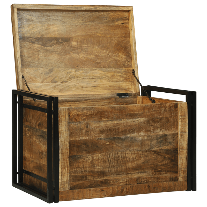 Casa si Gradina - Mobilier - Organizare si depozitare - Cutii depozitare - Cutie de depozitare 80x50x50 cm din lemn de mango - Infinity.ro