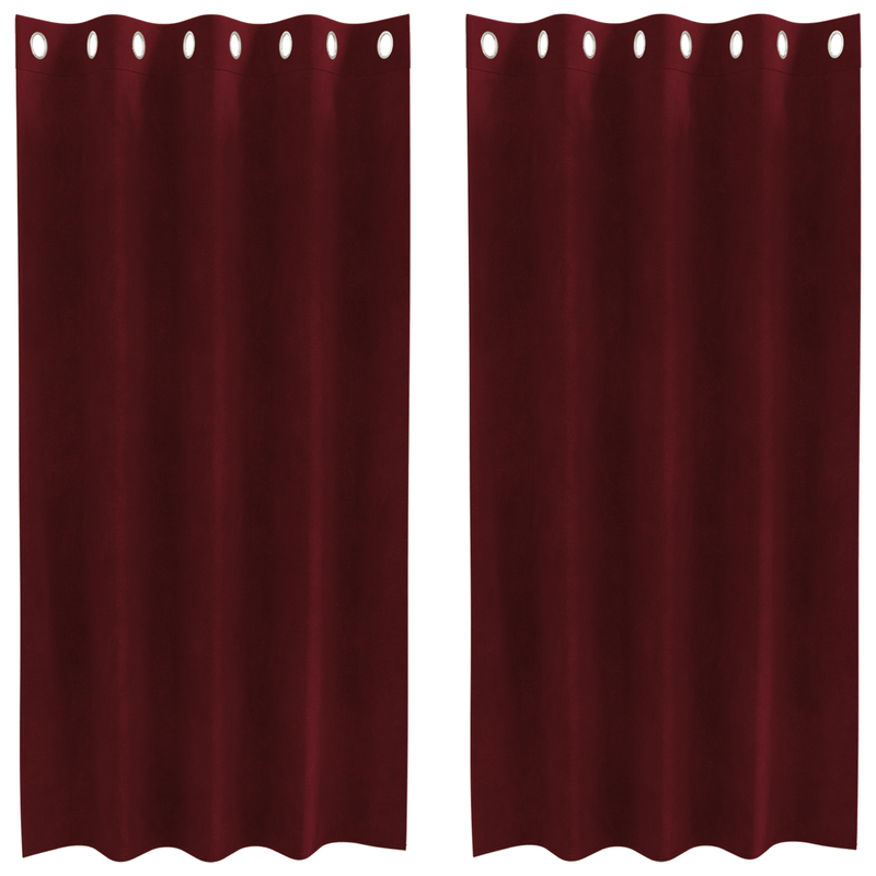 Casa si Gradina - Textile si covoare - Perdele si draperii - Perdele - Draperii opace cu ocheti, 2 buc., bordo, catifea - Infinity.ro