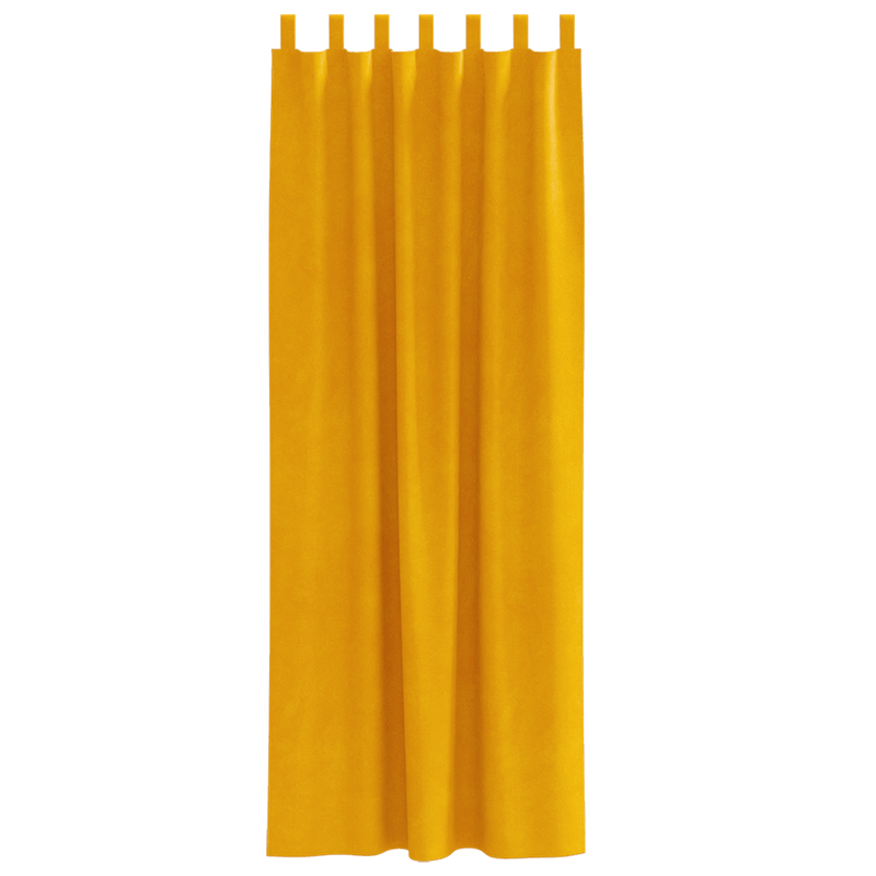 Casa si Gradina - Textile si covoare - Perdele si draperii - Draperii - Draperii opace cu agatatoare, 2 buc., galben mustar, catifea - Infinity.ro