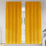 Casa si Gradina - Textile si covoare - Perdele si draperii - Draperii - Draperii opace cu banda, 2 buc., galben mustar, catifea - Infinity.ro
