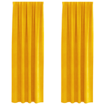 Casa si Gradina - Textile si covoare - Perdele si draperii - Draperii - Draperii opace cu banda, 2 buc., galben mustar, catifea - Infinity.ro