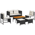 Casa si Gradina - Gradina si terasa - Mobilier exterior - Seturi mobila gradina - Set canapea exterior Negru Rattan sintetic Mediu - Infinity.ro