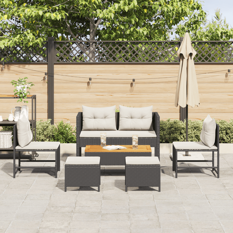 Casa si Gradina - Gradina si terasa - Mobilier exterior - Seturi mobila gradina - Set canapea exterior Negru Rattan sintetic Mediu - Infinity.ro