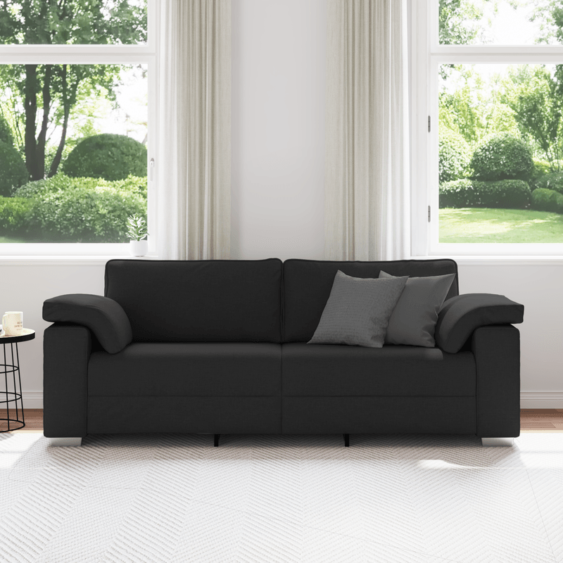 Casa si Gradina - Mobilier - Canapele si coltare - Canapele - Canapea de 3 persoane, negru, 178 cm, textil - Infinity.ro