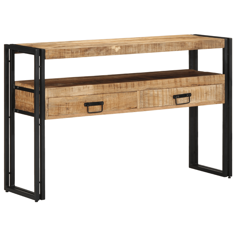 Casa si Gradina - Mobilier - Mese si birouri - Mese living - Mese laterale  Negre 120x33x75 cm din lemn solid de mango si metal - Infinity.ro