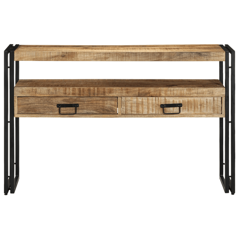 Casa si Gradina - Mobilier - Mese si birouri - Mese living - Mese laterale  Negre 120x33x75 cm din lemn solid de mango si metal - Infinity.ro