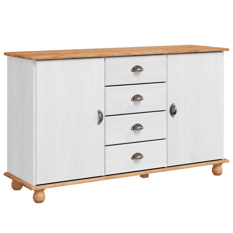 Casa si Gradina - Mobilier - Comode si corpuri - Comode - Sideboard 'ASKIM'Alb 133.5x40x79 cm Lemn Solid de Pin - Infinity.ro
