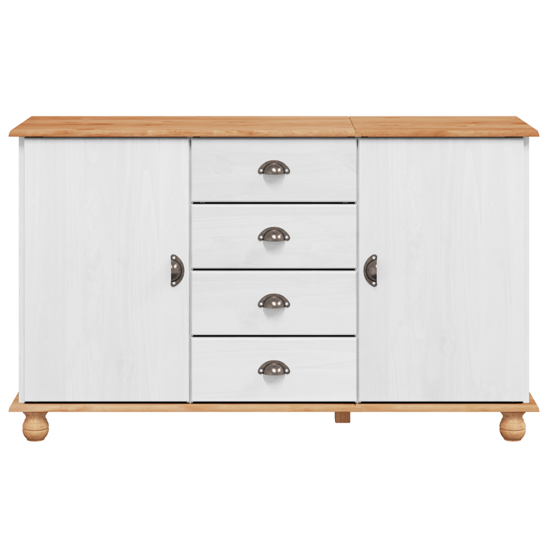 Casa si Gradina - Mobilier - Comode si corpuri - Comode - Sideboard 'ASKIM'Alb 133.5x40x79 cm Lemn Solid de Pin - Infinity.ro