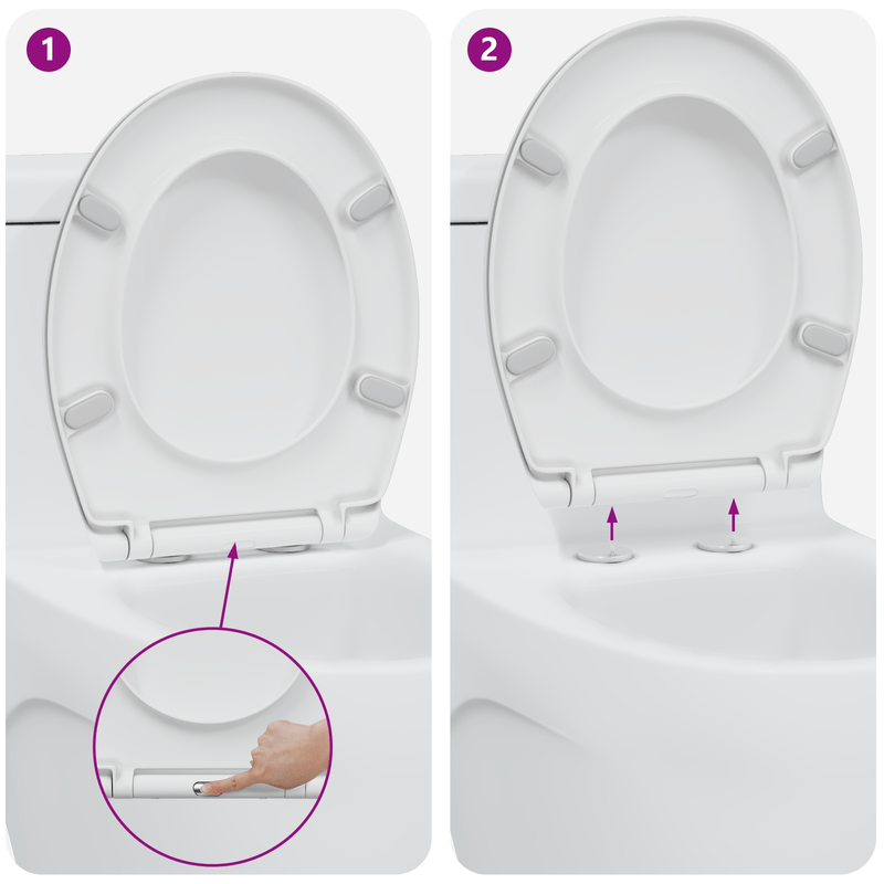 Casa si Gradina - Sanitare - Obiecte sanitare - Vase de toaleta - Capac WC cu eliberare rapida, inchidere lenta, alb, duroplast - Infinity.ro