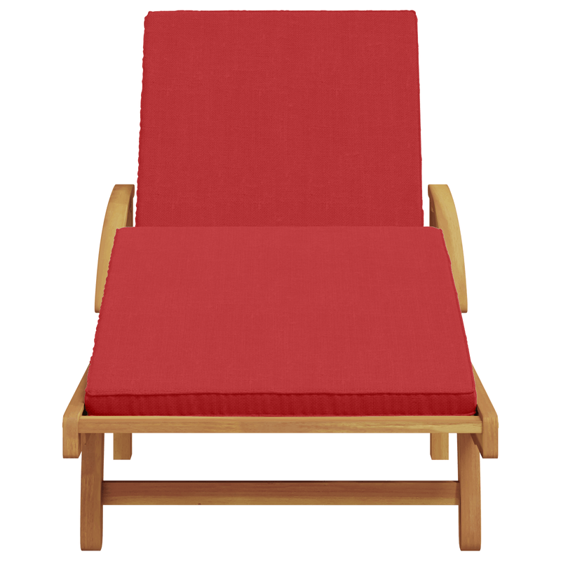 Casa si Gradina - Gradina si terasa - Mobilier exterior - Scaune si sezlonguri gradina - Sezlong pliabil cu roti si perne rosii din lemn masiv de acacia - Infinity.ro
