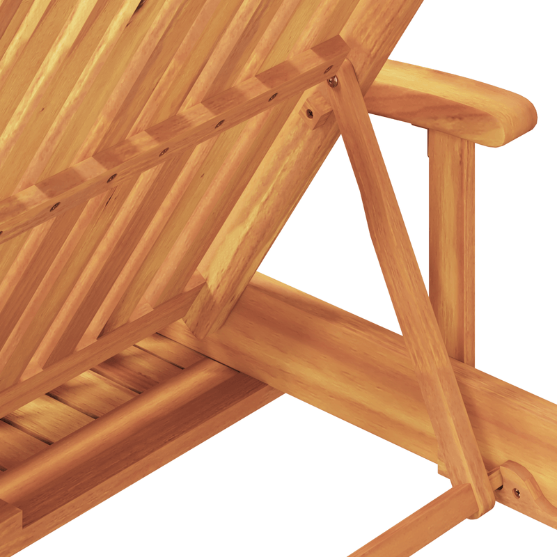 Casa si Gradina - Gradina si terasa - Mobilier exterior - Scaune si sezlonguri gradina - Sezlong pliabil cu roti si perne rosii din lemn masiv de acacia - Infinity.ro