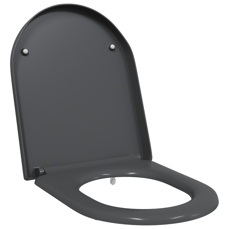 Casa si Gradina - Sanitare - Obiecte sanitare - Accesorii vase de toaleta - Capac WC cu eliberare rapida inchidere lenta antracit duroplast - Infinity.ro