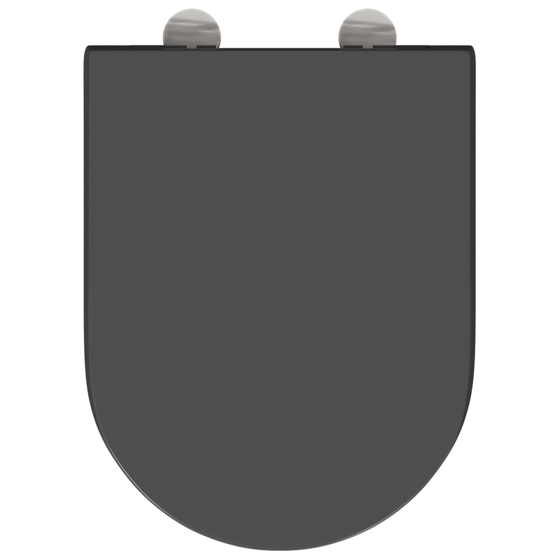 Casa si Gradina - Sanitare - Obiecte sanitare - Accesorii vase de toaleta - Capac WC cu eliberare rapida inchidere lenta antracit duroplast - Infinity.ro