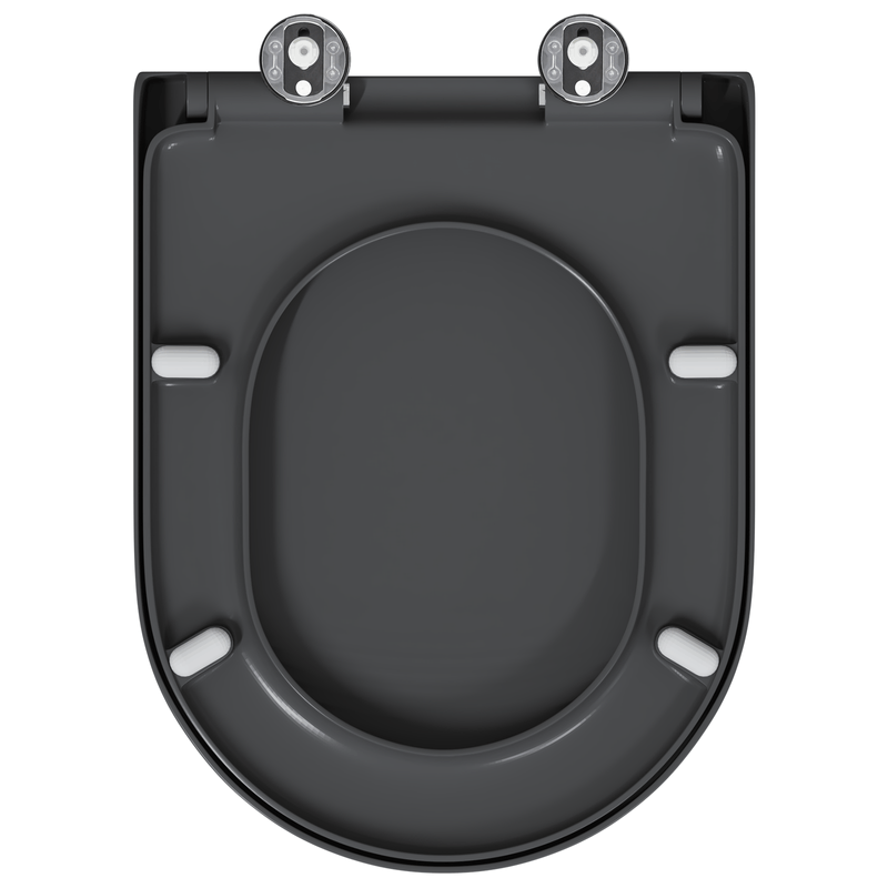 Casa si Gradina - Sanitare - Obiecte sanitare - Accesorii vase de toaleta - Capac WC cu eliberare rapida inchidere lenta antracit duroplast - Infinity.ro
