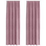 Casa si Gradina - Textile si covoare - Perdele si draperii - Draperii - Draperii opace cu banda superioara, 2 buc., roz inchis, catifea - Infinity.ro