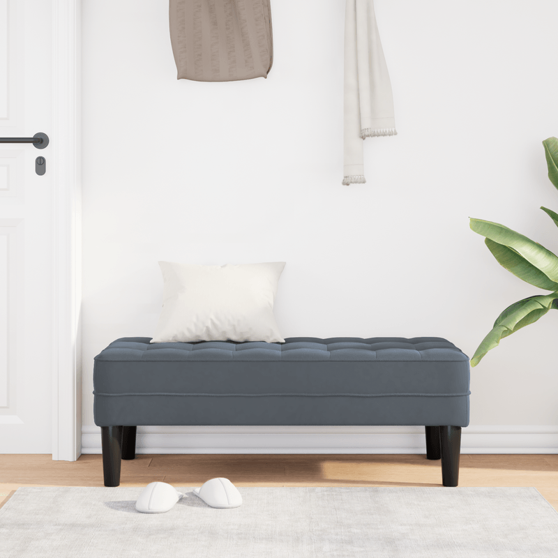 Casa si Gradina - Mobilier - Canapele si coltare - Banchete - Banca gri inchis 113 cm din catifea - Infinity.ro