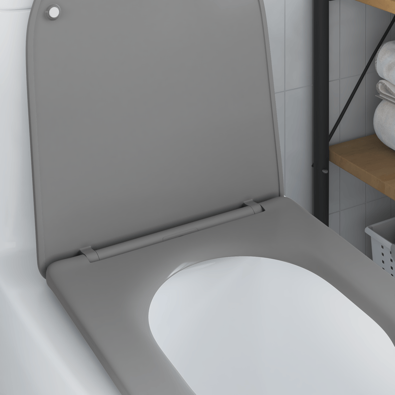 Casa si Gradina - Sanitare - Obiecte sanitare - Accesorii vase de toaleta - Capac WC cu eliberare rapida, inchidere lenta, gri, duroplast - Infinity.ro