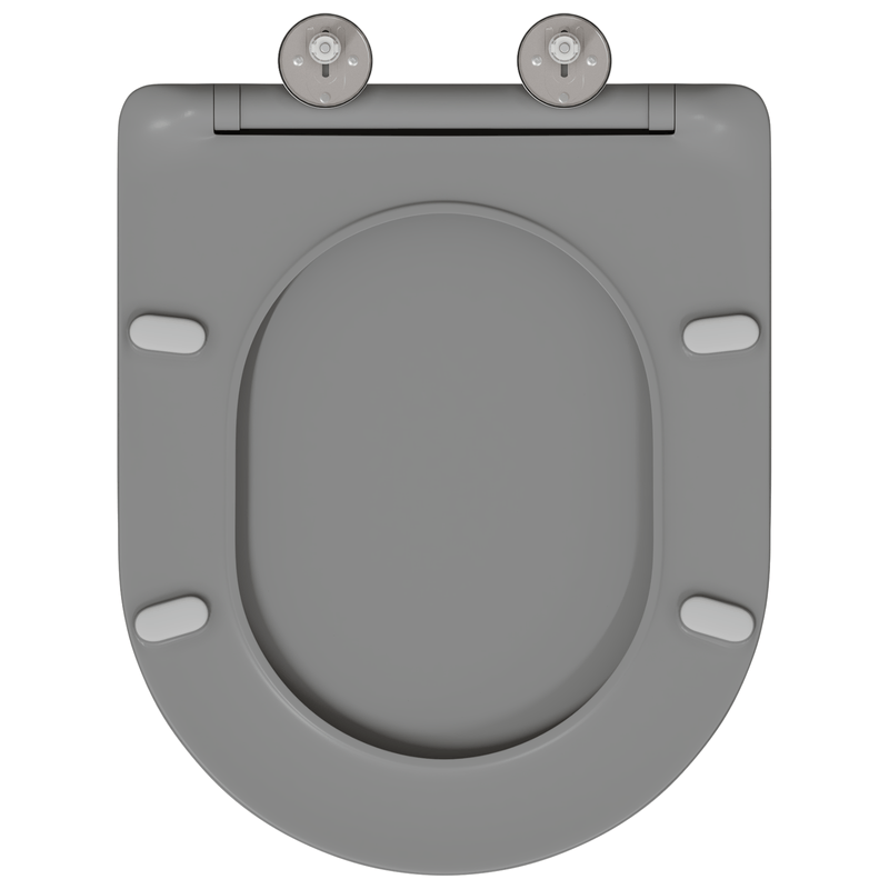 Casa si Gradina - Sanitare - Obiecte sanitare - Accesorii vase de toaleta - Capac WC cu eliberare rapida, inchidere lenta, gri, duroplast - Infinity.ro