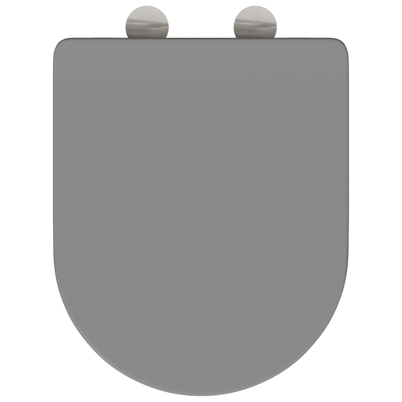 Casa si Gradina - Sanitare - Obiecte sanitare - Accesorii vase de toaleta - Capac WC cu eliberare rapida, inchidere lenta, gri, duroplast - Infinity.ro