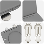 Casa si Gradina - Sanitare - Obiecte sanitare - Accesorii vase de toaleta - Capac WC cu eliberare rapida, inchidere lenta, gri, duroplast - Infinity.ro