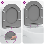 Casa si Gradina - Sanitare - Obiecte sanitare - Accesorii vase de toaleta - Capac WC cu eliberare rapida, inchidere lenta, gri, duroplast - Infinity.ro