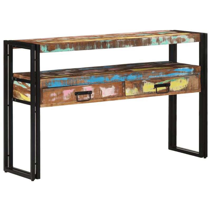 Casa si Gradina - Mobilier - Mese si birouri - Mese living - Mese Laterale Multicolore 120x33x75 cm Lemn Recuperat si Metal - Infinity.ro