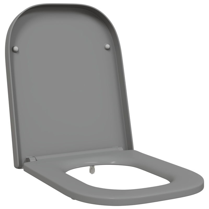 Casa si Gradina - Sanitare - Obiecte sanitare - Accesorii vase de toaleta - Capac WC cu eliberare rapida, inchidere lenta, gri, duroplast - Infinity.ro