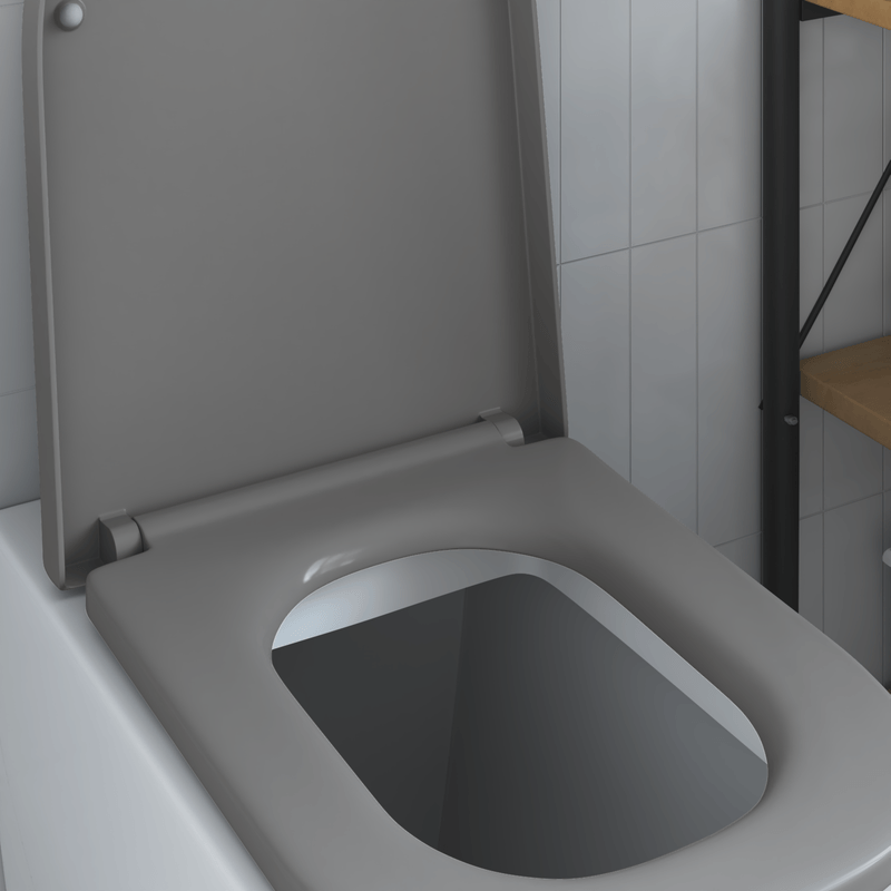 Casa si Gradina - Sanitare - Obiecte sanitare - Accesorii vase de toaleta - Capac WC cu eliberare rapida, inchidere lenta, gri, duroplast - Infinity.ro
