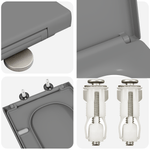 Casa si Gradina - Sanitare - Obiecte sanitare - Accesorii vase de toaleta - Capac WC cu eliberare rapida, inchidere lenta, gri, duroplast - Infinity.ro