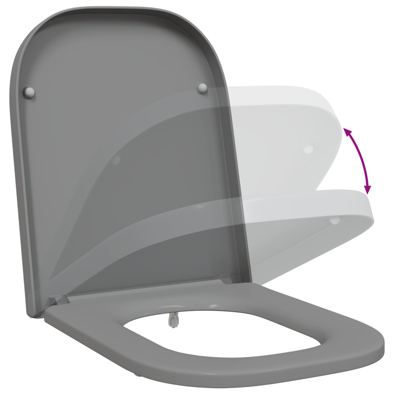 Casa si Gradina - Sanitare - Obiecte sanitare - Accesorii vase de toaleta - Capac WC cu eliberare rapida, inchidere lenta, gri, duroplast - Infinity.ro