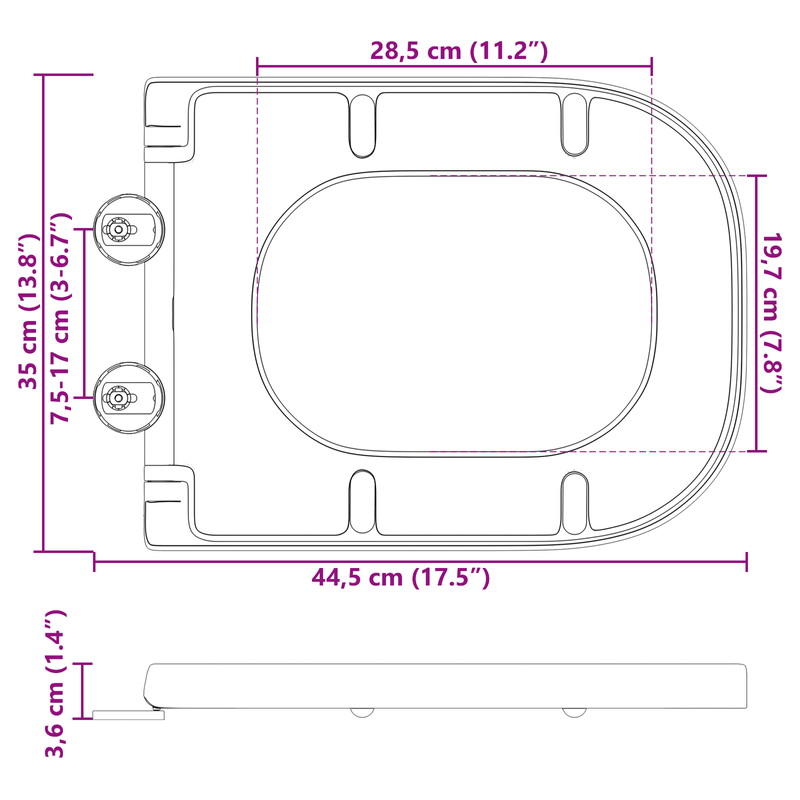 Casa si Gradina - Sanitare - Obiecte sanitare - Accesorii vase de toaleta - Capac WC cu eliberare rapida, inchidere lenta, gri, duroplast - Infinity.ro