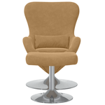 Casa si Gradina - Mobilier - Scaune si fotolii - Fotolii - Fotoliu tip ou  cu taburet din catifea maro - Infinity.ro