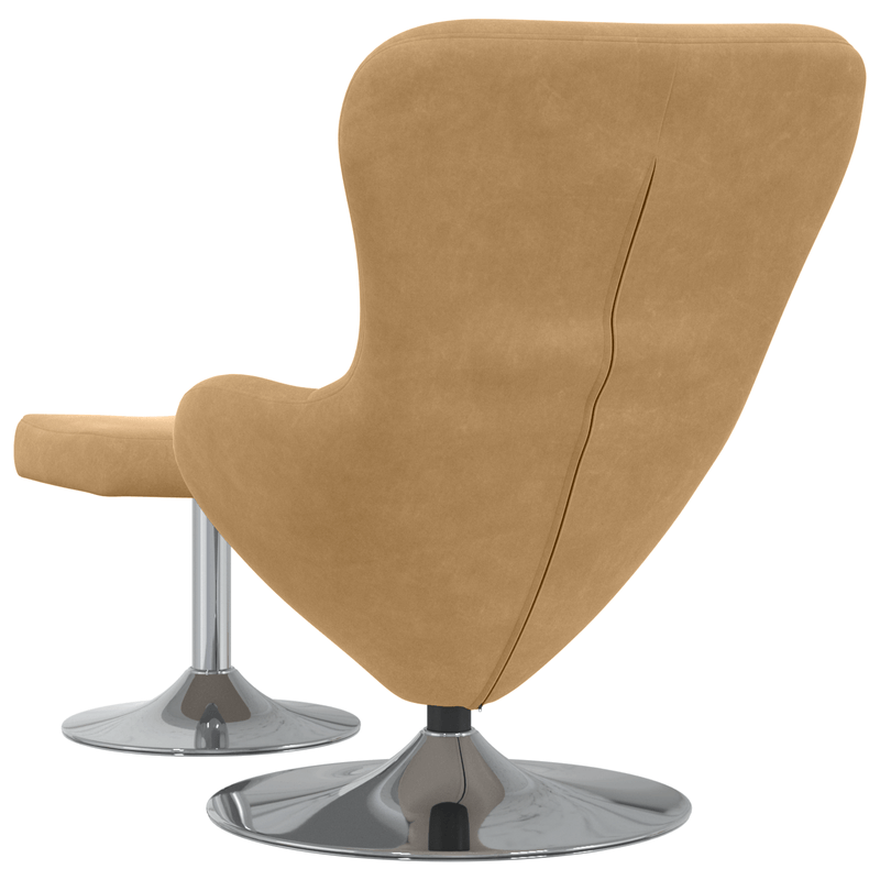 Casa si Gradina - Mobilier - Scaune si fotolii - Fotolii - Fotoliu tip ou  cu taburet din catifea maro - Infinity.ro