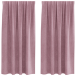 Casa si Gradina - Textile si covoare - Perdele si draperii - Draperii - Draperii opace cu banda superioara, 2 buc., roz inchis, catifea - Infinity.ro