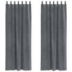 Casa si Gradina - Textile si covoare - Perdele si draperii - Draperii - Draperii opace cu agatatoare, 2 buc., gri deschis, catifea - Infinity.ro