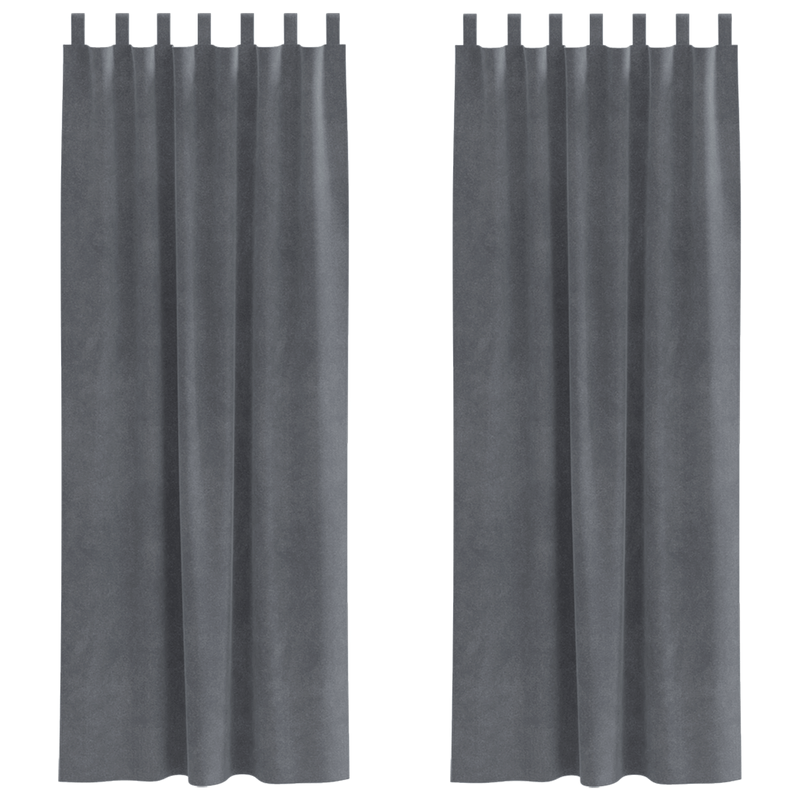 Casa si Gradina - Textile si covoare - Perdele si draperii - Draperii - Draperii opace cu agatatoare, 2 buc., gri deschis, catifea - Infinity.ro