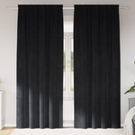 Casa si Gradina - Textile si covoare - Perdele si draperii - Draperii - Draperii opace cu banda superioara, 2 buc., negru, catifea - Infinity.ro