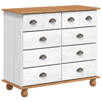 Casa si Gradina - Mobilier - Comode si corpuri - Comode - Comoda cu Sertare 'ASKIM'Alba 91x40x79 cm Lemn Masiv de Pin - Infinity.ro