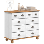 Casa si Gradina - Mobilier - Comode si corpuri - Comode - Comoda cu Sertare 'ASKIM'Alba 91x40x79 cm Lemn Masiv de Pin - Infinity.ro
