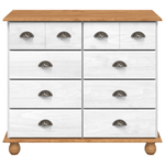 Casa si Gradina - Mobilier - Comode si corpuri - Comode - Comoda cu Sertare 'ASKIM'Alba 91x40x79 cm Lemn Masiv de Pin - Infinity.ro