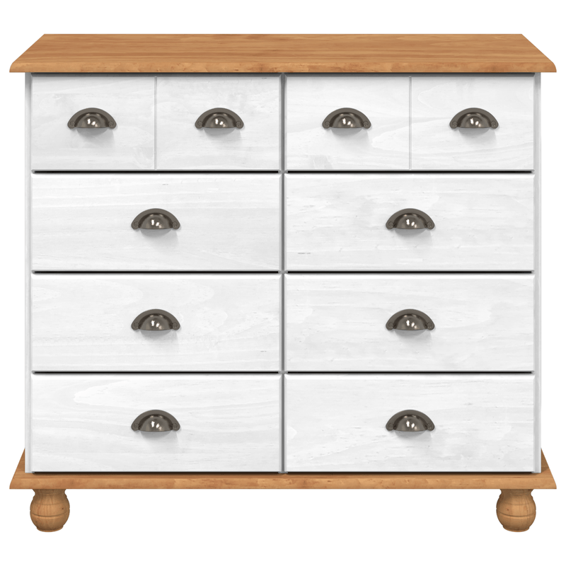 Casa si Gradina - Mobilier - Comode si corpuri - Comode - Comoda cu Sertare 'ASKIM'Alba 91x40x79 cm Lemn Masiv de Pin - Infinity.ro