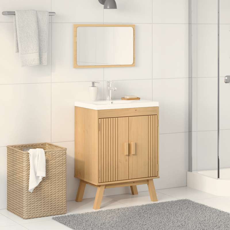 Casa si Gradina - Mobilier - Seturi de mobilier - Seturi baie - Dulap de baza pentru chiuveta 114x43x73,5 cm Lemn masiv de pin - Infinity.ro