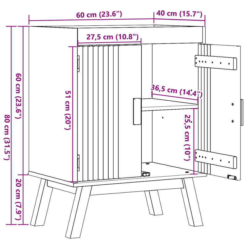 Casa si Gradina - Mobilier - Seturi de mobilier - Seturi baie - Dulap de baza pentru chiuveta 114x43x73,5 cm Lemn masiv de pin - Infinity.ro